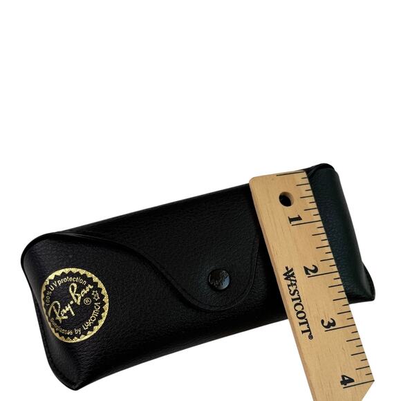 Authentic Ray Ban SUNGLASSES CASE, Eyeglasses Holder Snap Flap Front Black 6"L - Picture 5 of 8